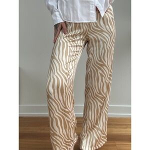 Silky Zebra Print Pants